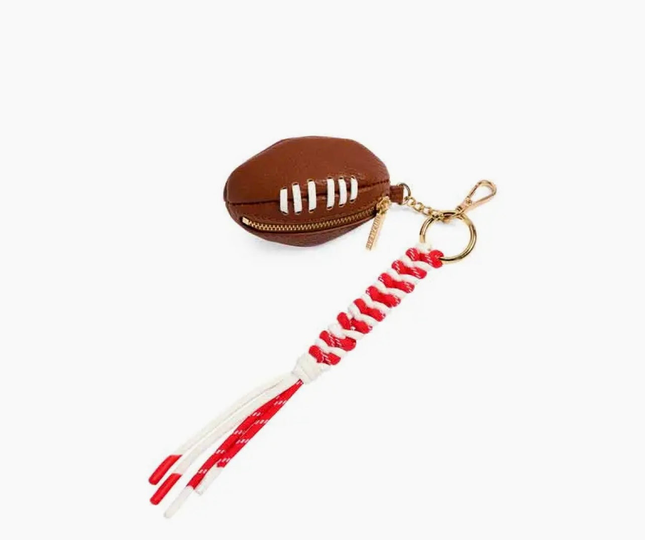 Football Bag Charm Key Ring Red