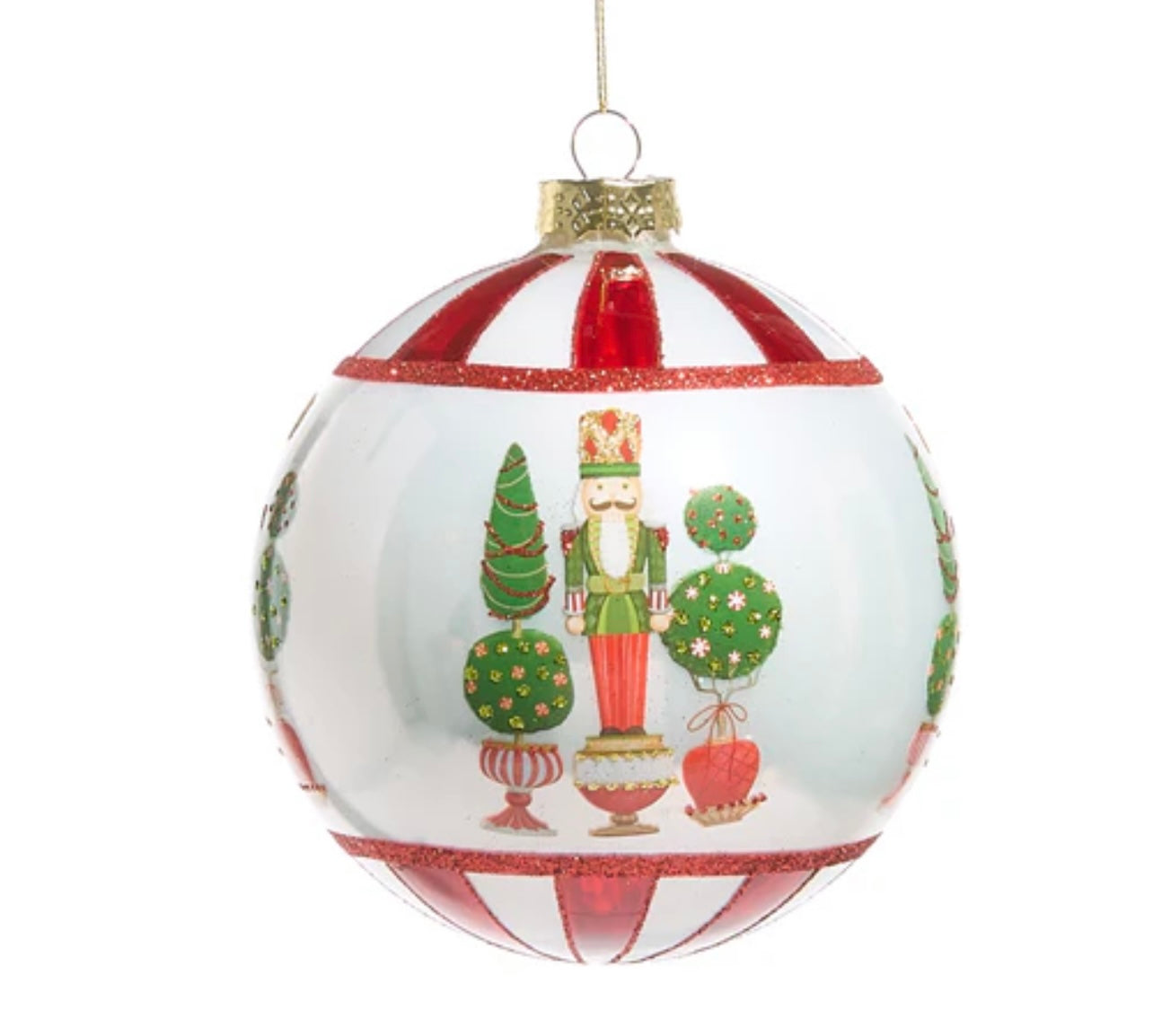 RAZ Merry Topiary and Nutcracker Ball Ornament