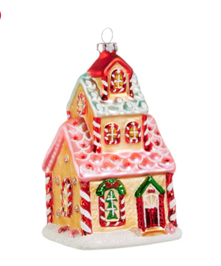 RAZ Bright Gingerbread House Ornament