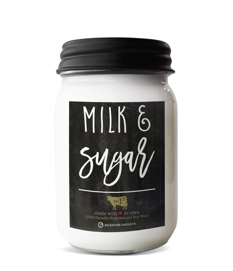Farmhouse Mason Jar 13 oz: Milk & Sugar