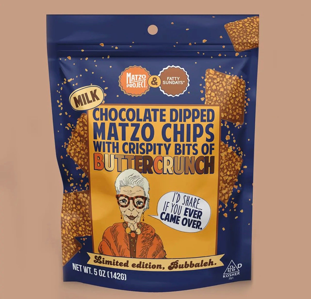 Fatty Sundays Chocolate Covered Matzo Chips - Butter Crunch