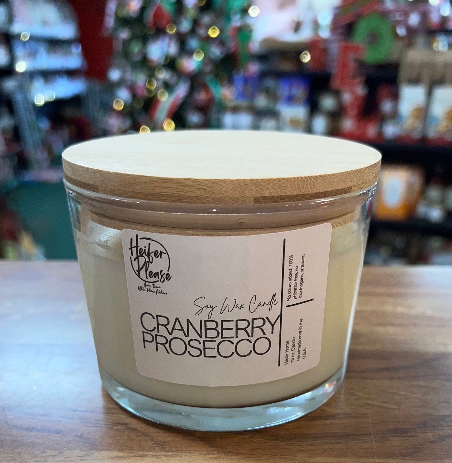 Heifer Please 3 Wick 16oz Candle: Cranberry Prosecco