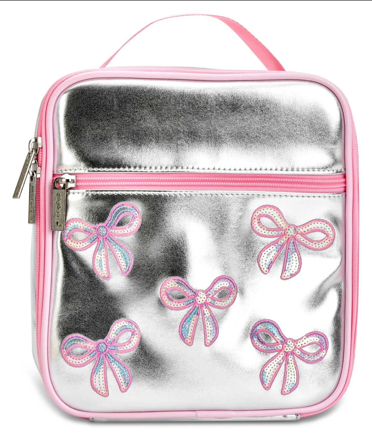 Silver Sequin Bows Lunch Tote