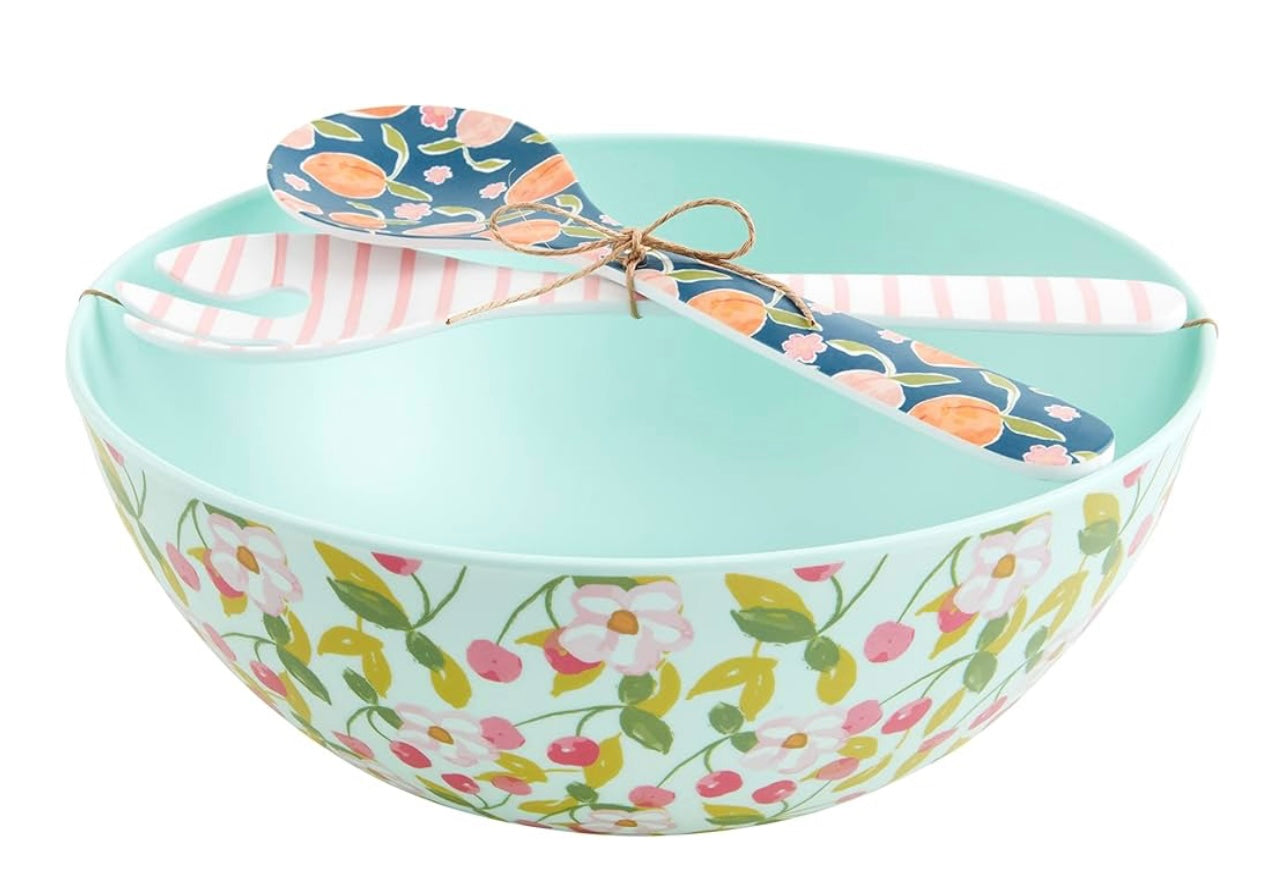 Cherry Melamine Serve Bowl Set