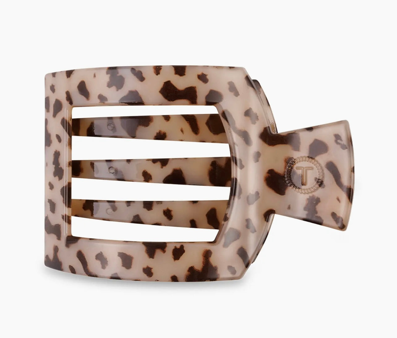 Teleties Square Flat Hair Clip | Med. | Blonde Tortoise