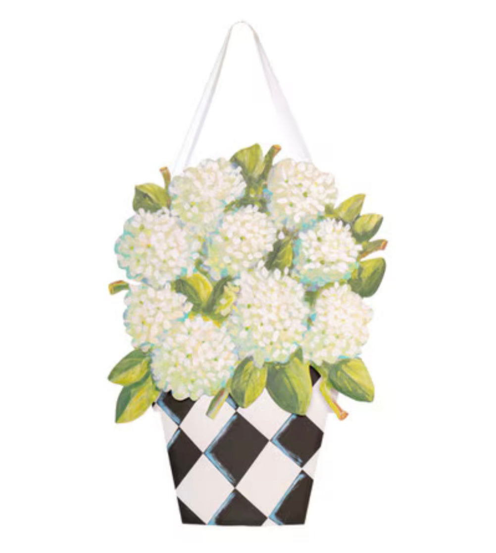 Round Top Elegant Hydrangea Door Hanger