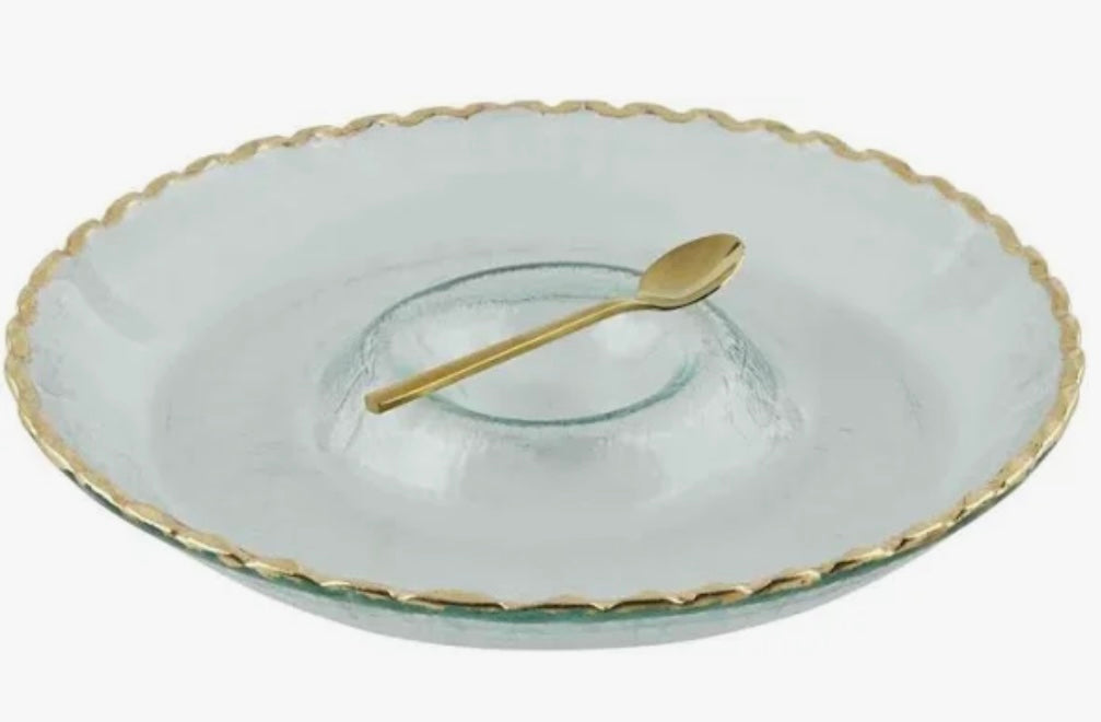 Glass with Gold Chip N Dil