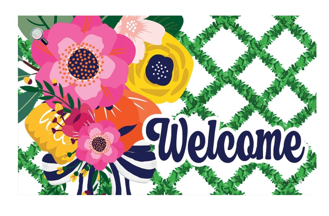 Custom Decor Floral Lattice Mat