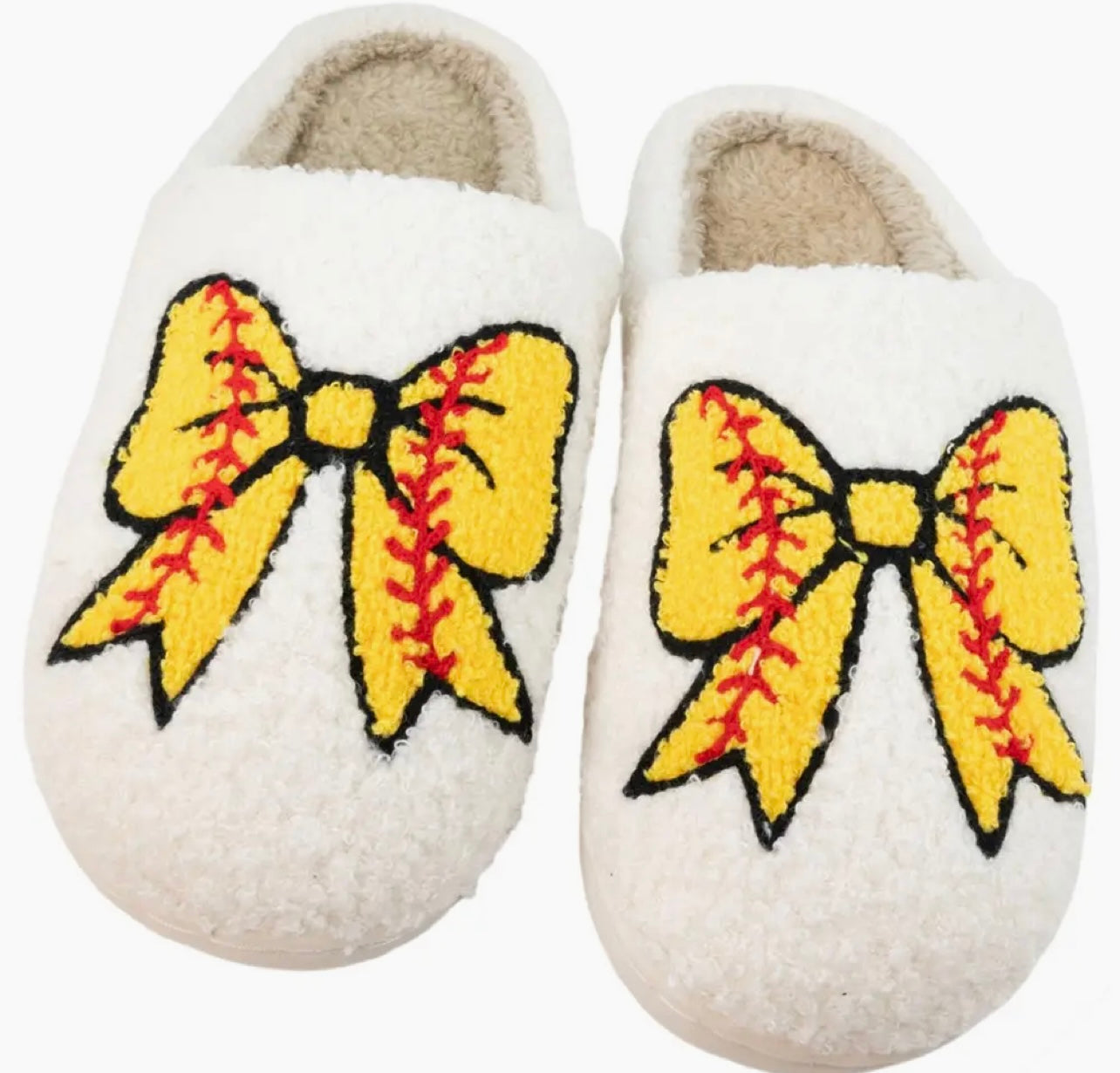 Softball Bow Slippers S/M