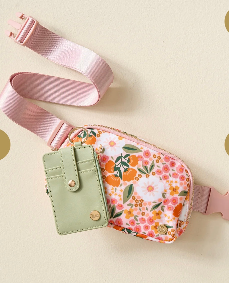 Sweet Meadow Print Belt Bag + Wallet Set