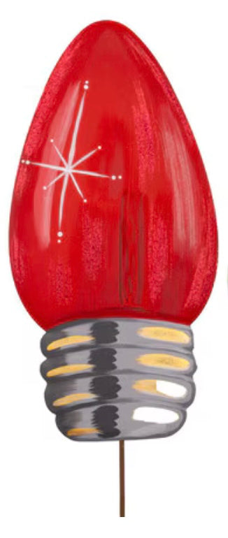 Round Top Large Merry and Bright Bulb Red