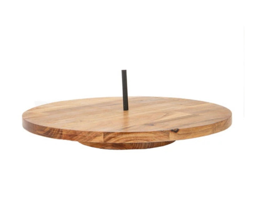 Round Top Lazy Susan Natural Wood