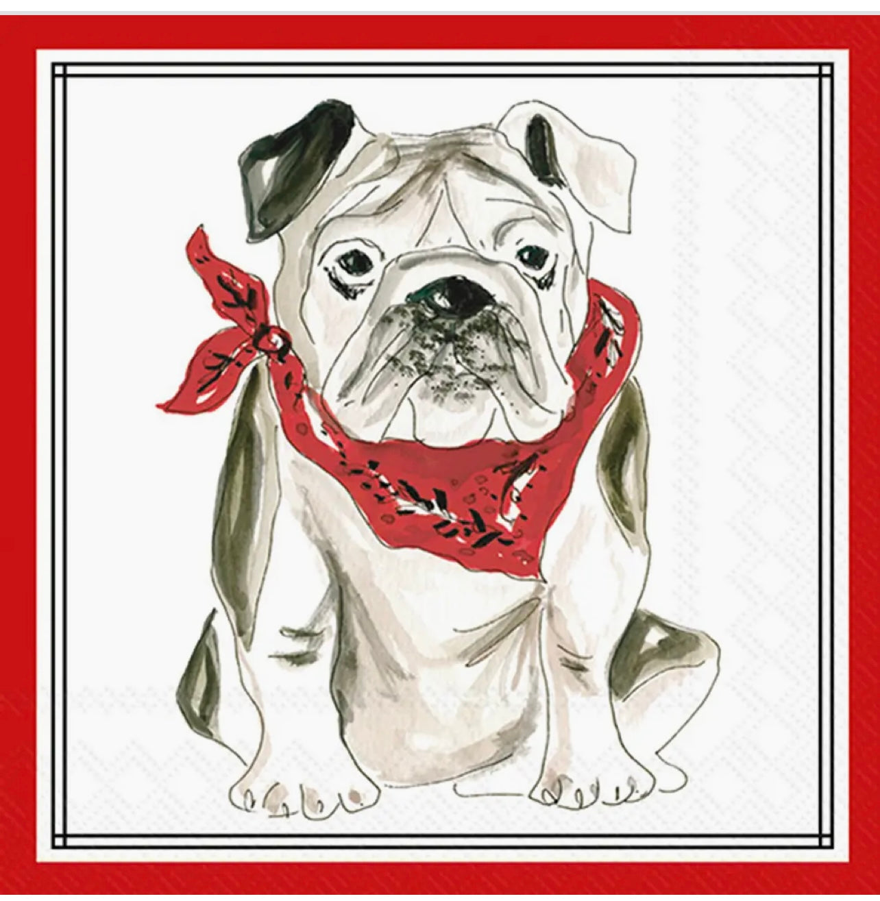 Paper Cocktail Napkins 20 ct Red Bulldog Hometown Pride