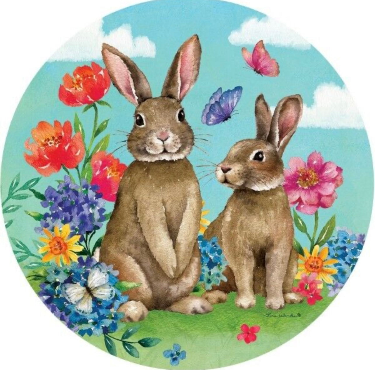 Custom Decor Brown Bunnies Stepping Stone