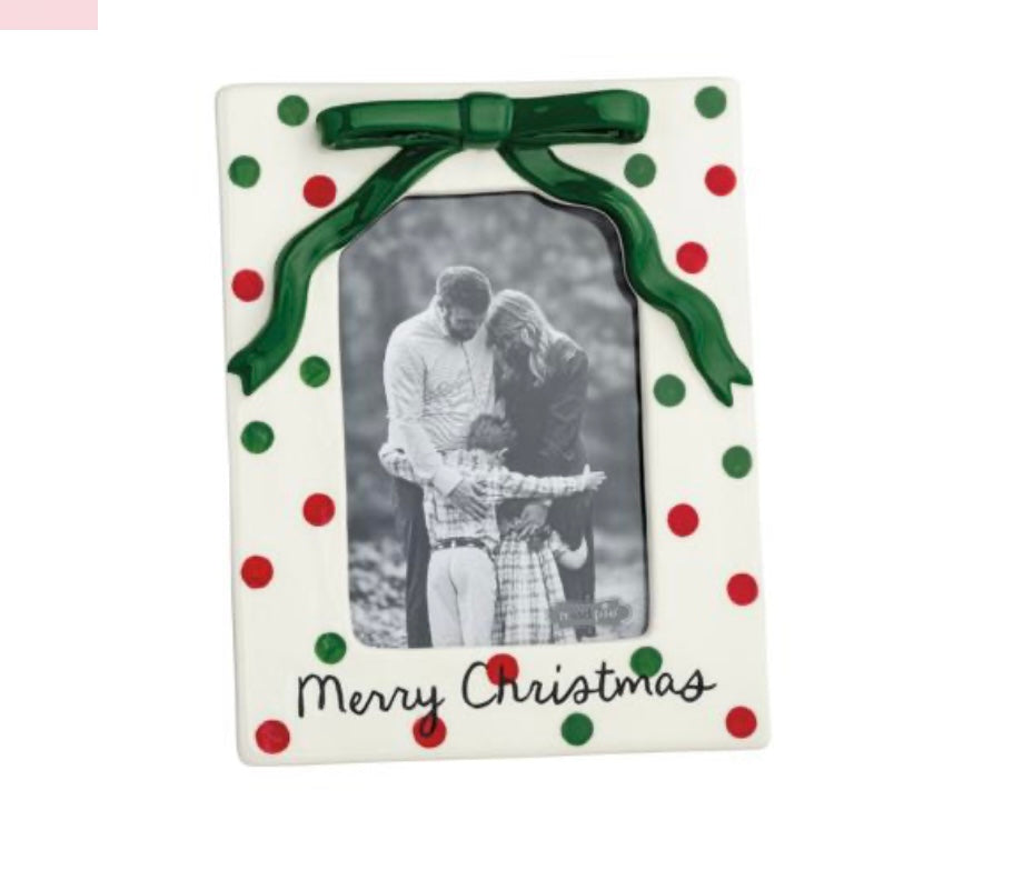 Mud Pie Dot 4x6 Ceramic Bow Frame