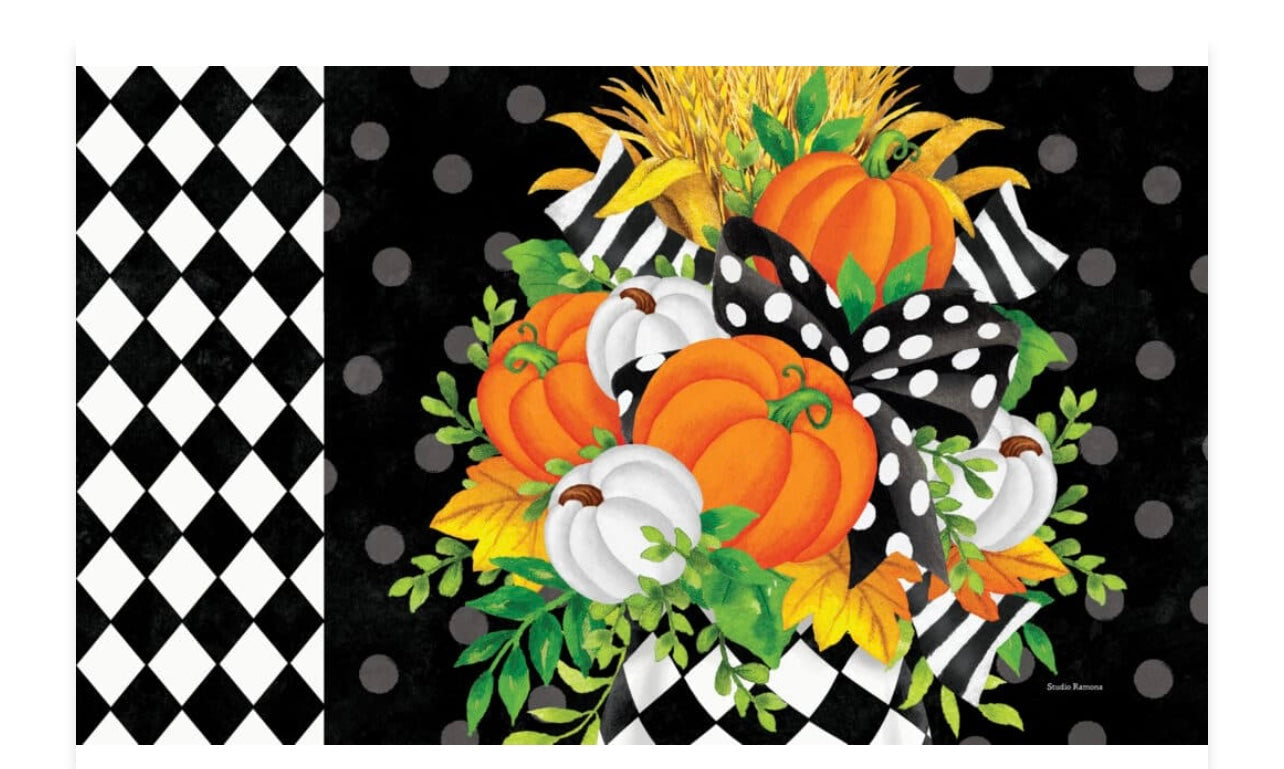 Custom Decor Black and White Planter Mat