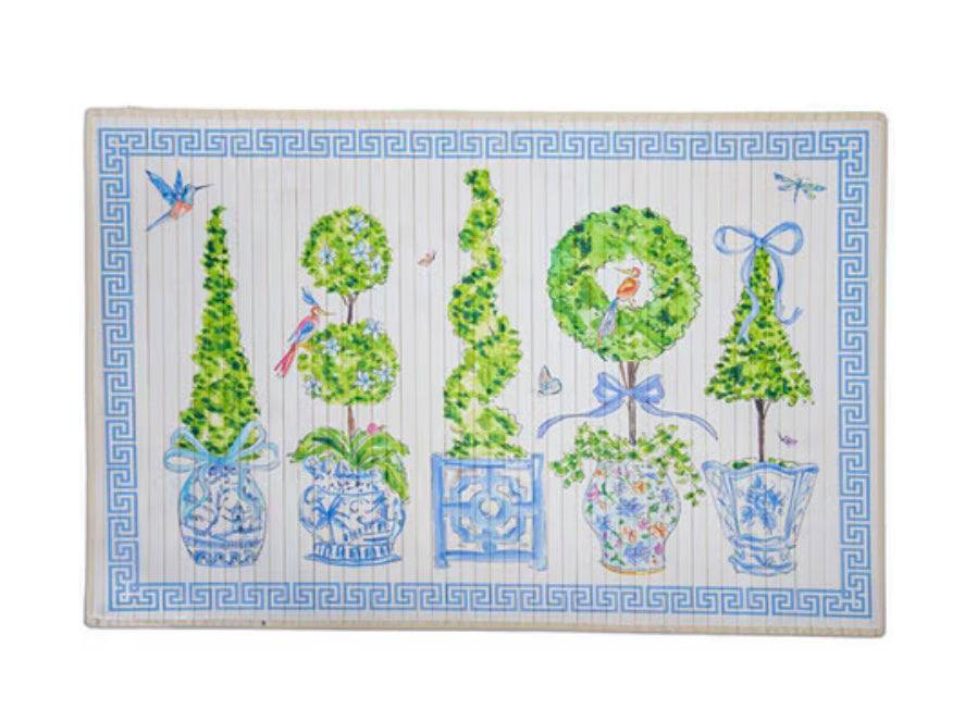 Round Top Beck’s Blue Bamboo Mat