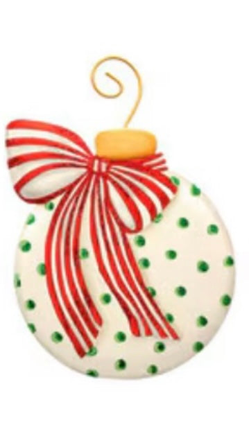 Round Top Green Dots Ornament