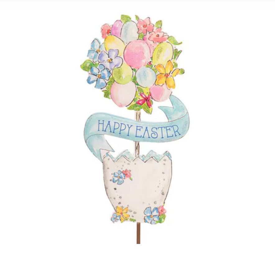 Round Top Happy Easter Egg Topiary