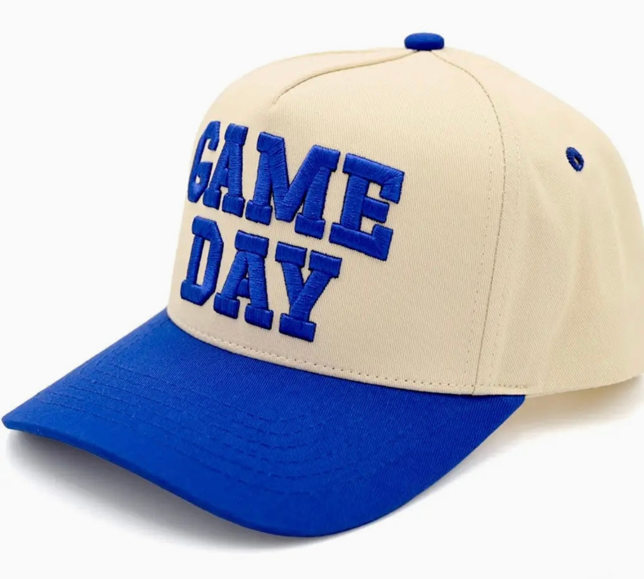 Game Day Embroidered Two Tone Baseball Cap Blue