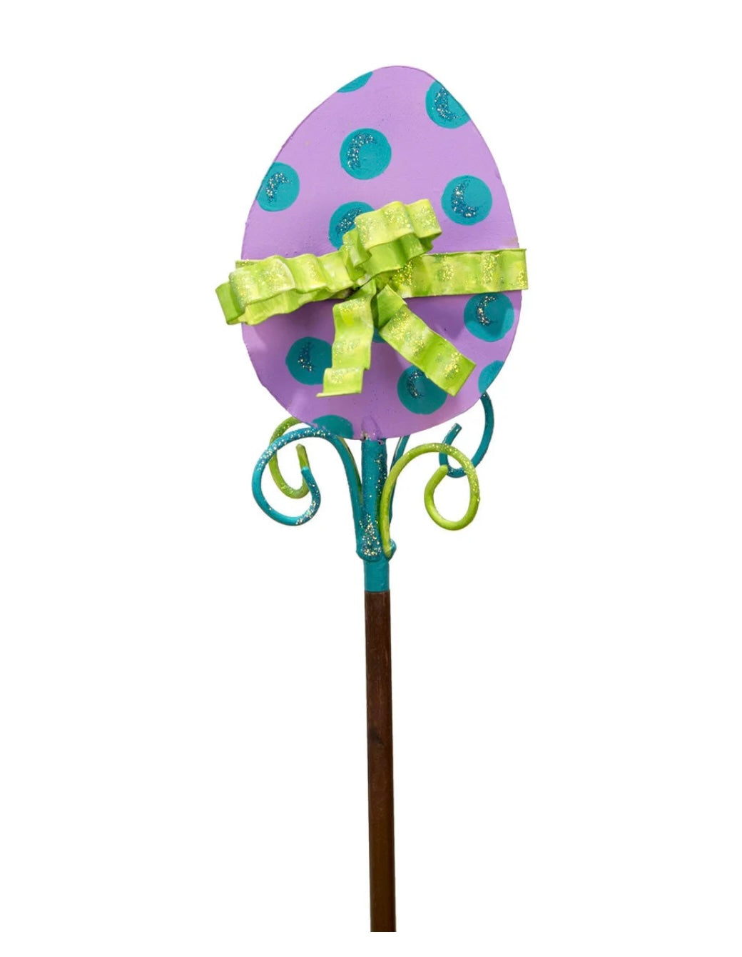 Round Top Collection Ribbon Egg Finial