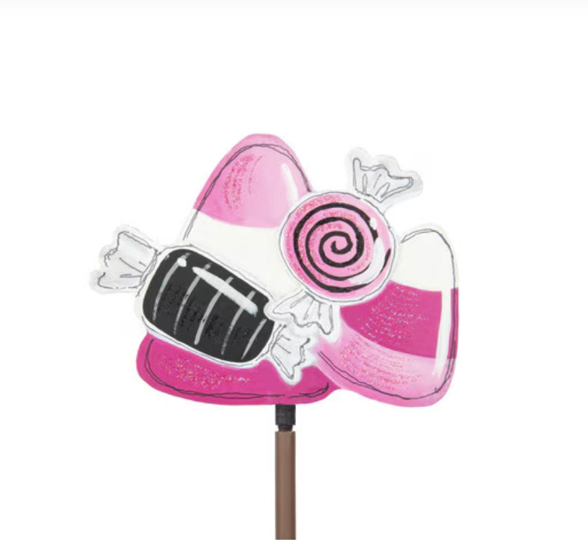 Round Top Pink Candy Corn Finial