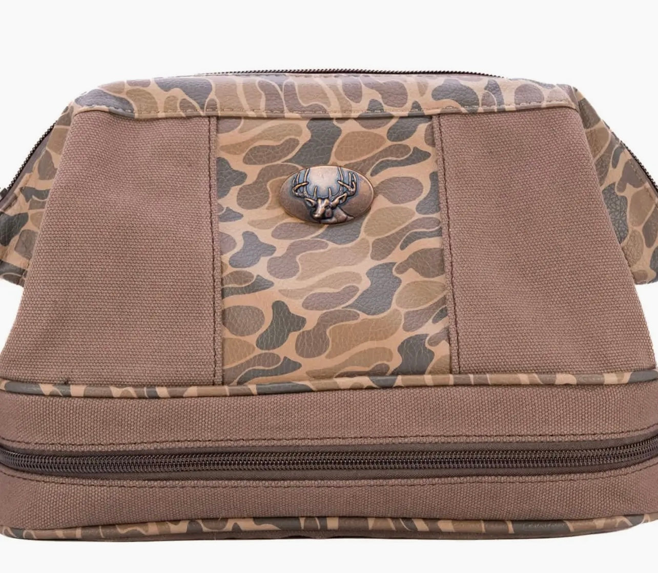 Zep Pro Buck Brown Waxed Canvas Old School Camo Men’s Toiletry Bag