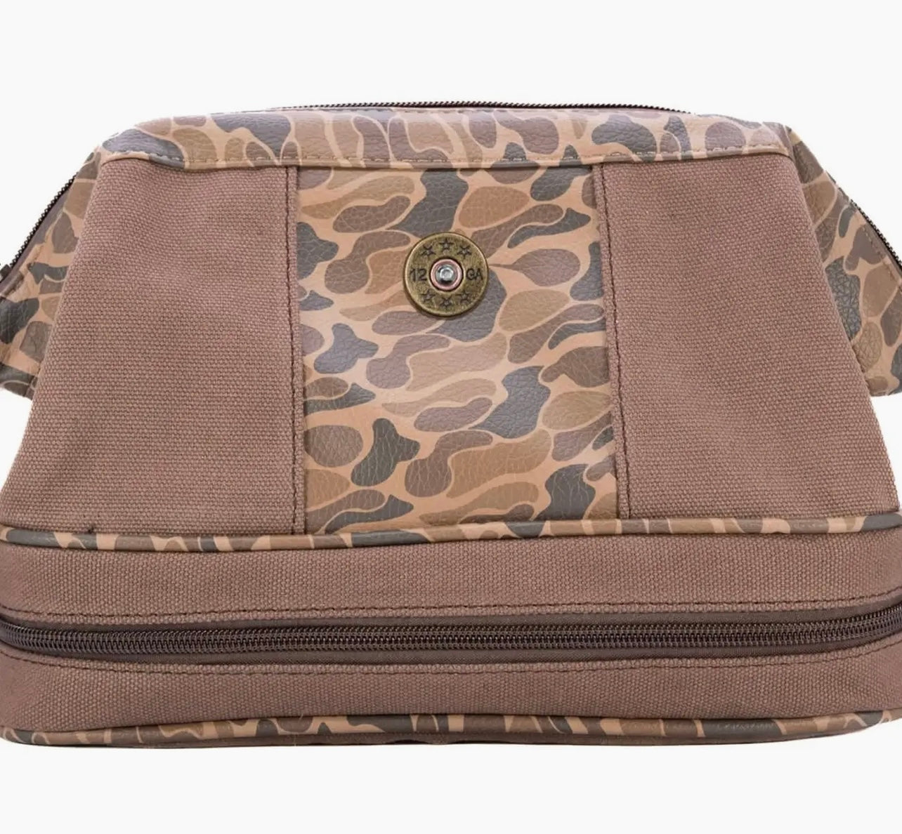 Zep Pro Shot Shell Brown Waxed Canvas Old School Camo Men’s Toiletry Bag