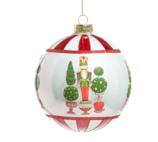 RAZ Merry Topiary and Nutcracker Ball Ornament