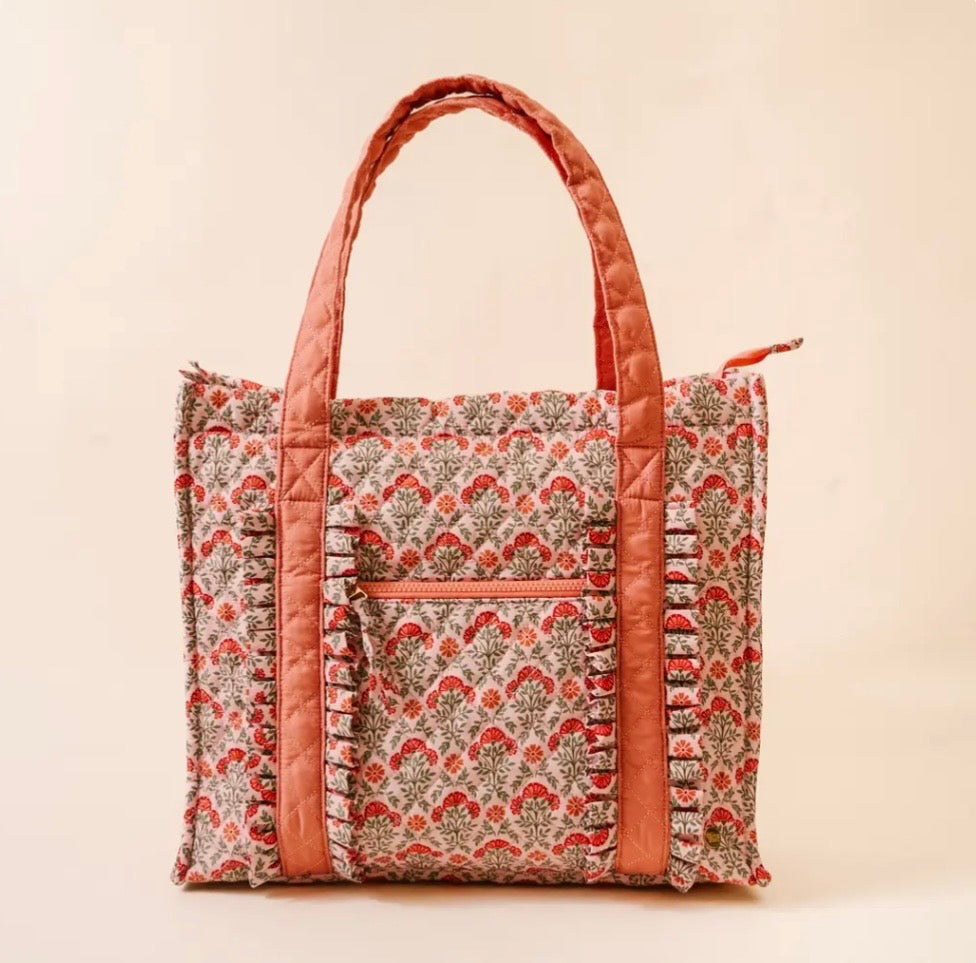 The Everyday Quilted Tote Bag Everbloom Dusty Rose