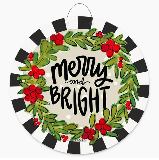 Merry & Bright Wreath Door Hanger