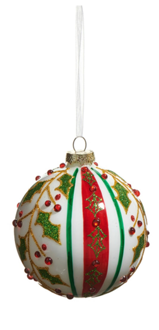RAZ Holy Striped Ornament Round