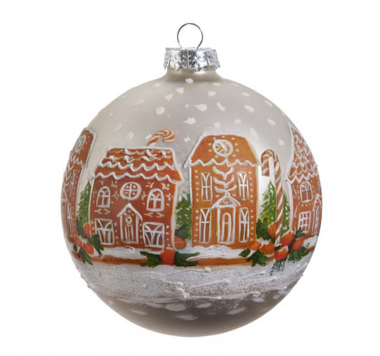 RAZ Gingerbread House Ball Ornament