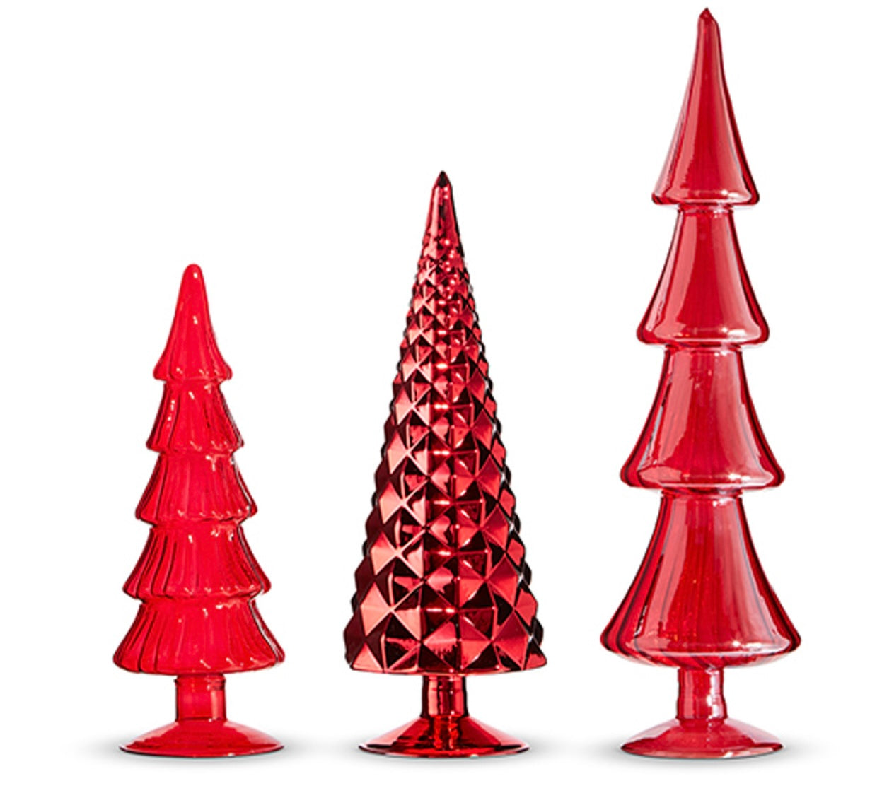 RAZ Lighted Red Tabletop Trees (Set of 3)