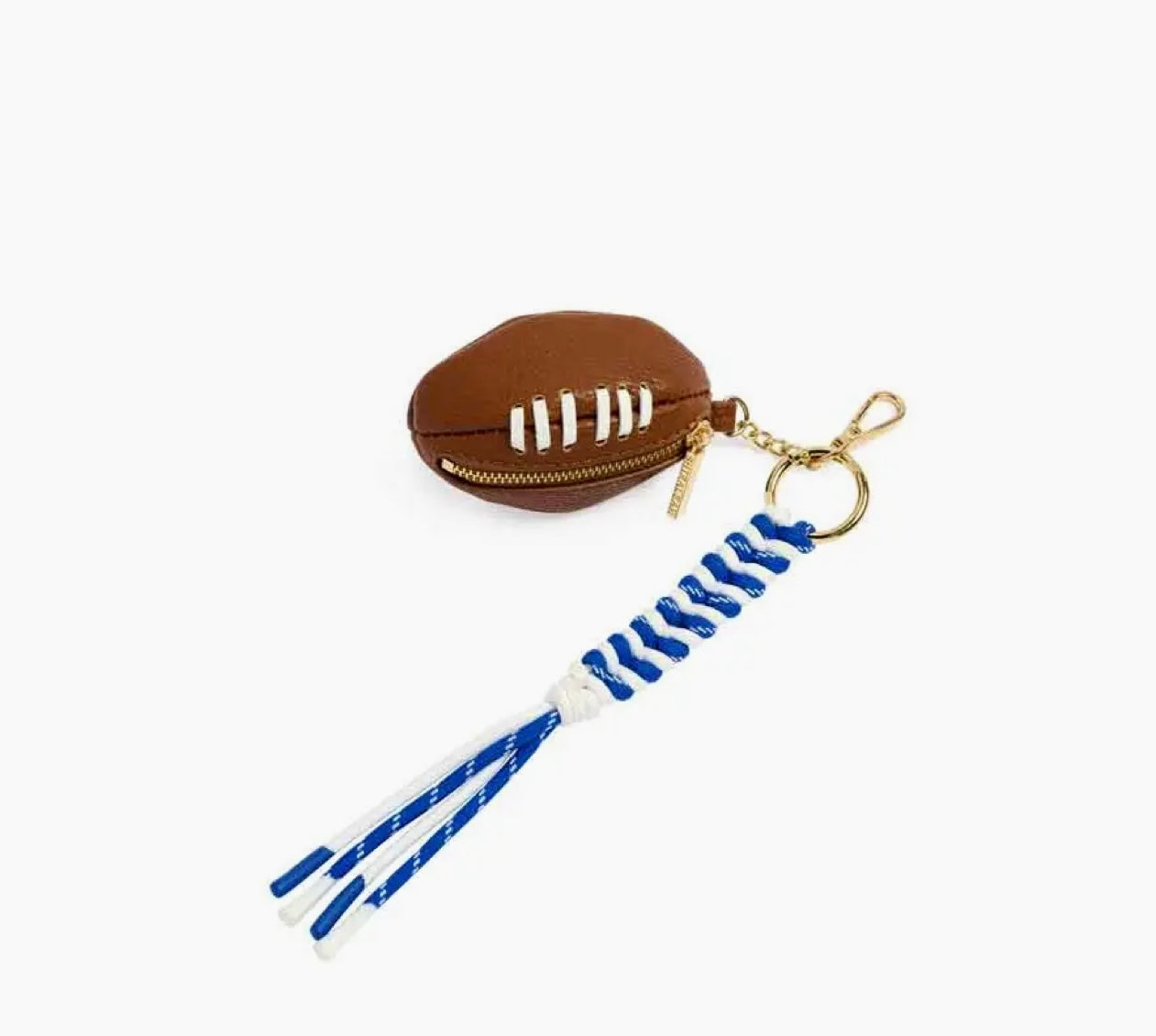 Football Bag Charm Key Ring Blue