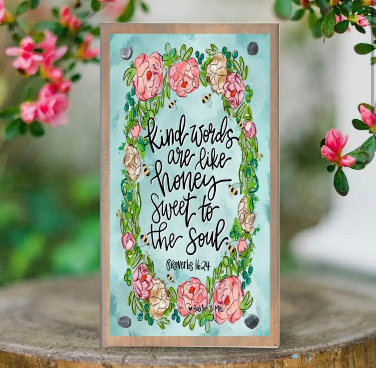 Kind Words Like Honey Driftwood Happy Block