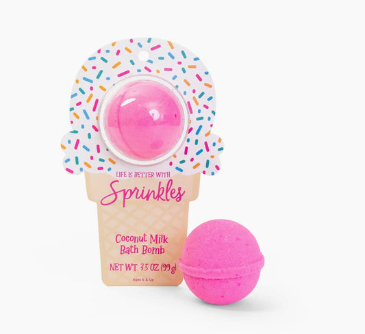 Life is Better with Sprinkles Ice Cream Clamshell Bath Bomb