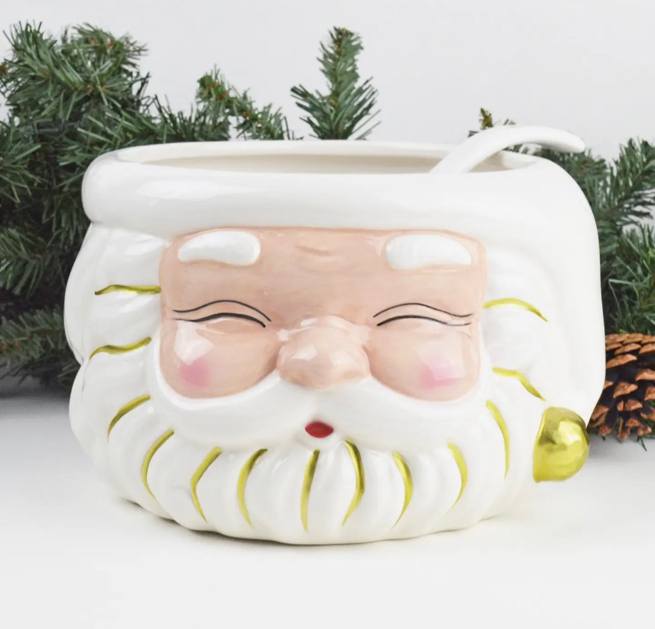 8 Oak Lane White Santa Punch Bowl & Ladle