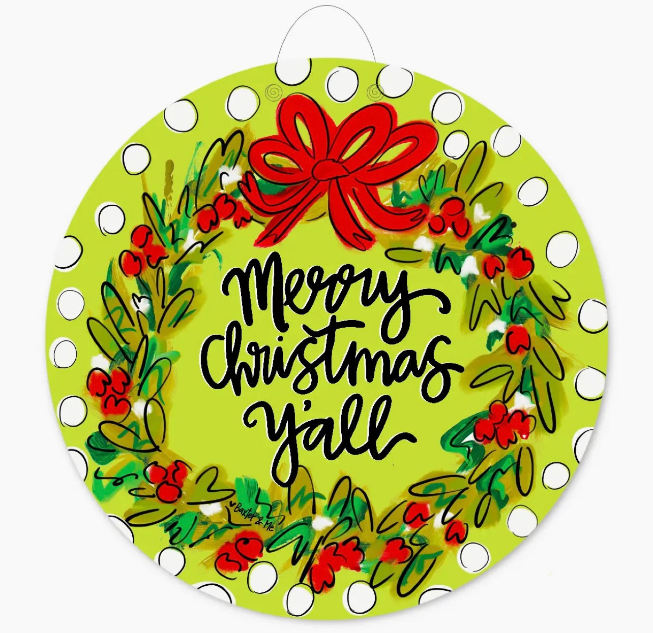 Merry Christmas Y’all Wreath Door Hanger
