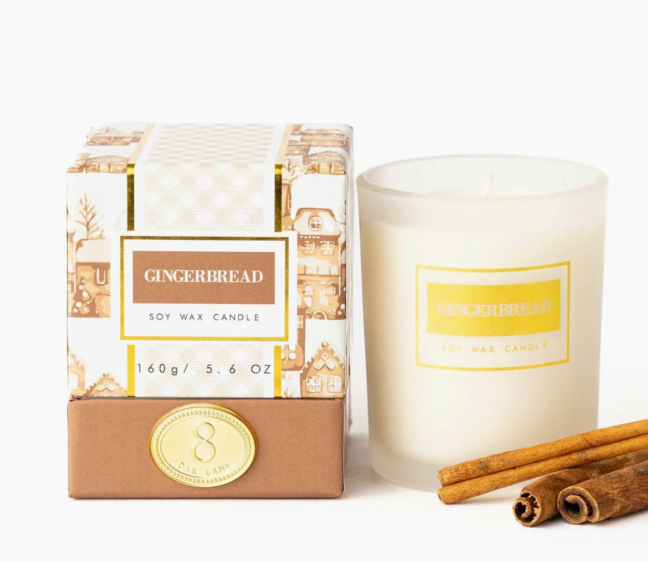 8 Oak Lane Gingerbread 5.6oz Soy Wax Candle