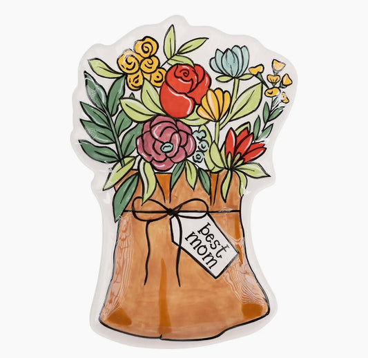 Best Mom Bouquet Trinket Tray