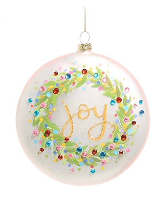 RAZ Confetti Joy Wreath Disc Ornament