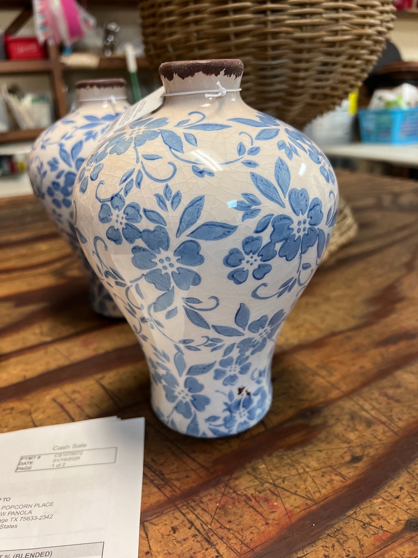 RAZ 8” Blue & White Vase