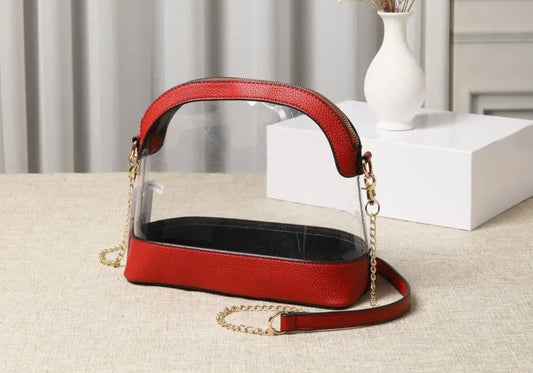 Clear Crossbody Bag - Red