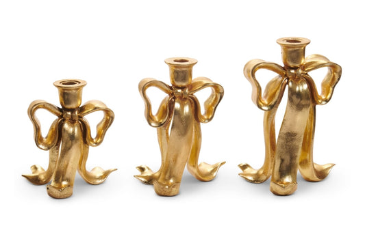 RAZ Bow Candlesticks (set of 3)