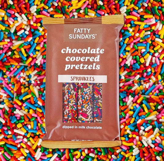 Fatty Sundays Sprinkles Chocolate Covered Pretzels (3 pack)
