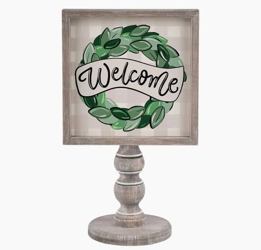 Magnolia Wreath Welcome Stand