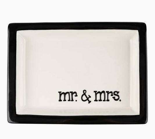 Black & White Mr. and Mrs. Trinket Tray