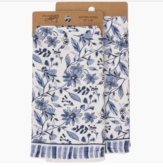 Blue Floral Kitchen Towel