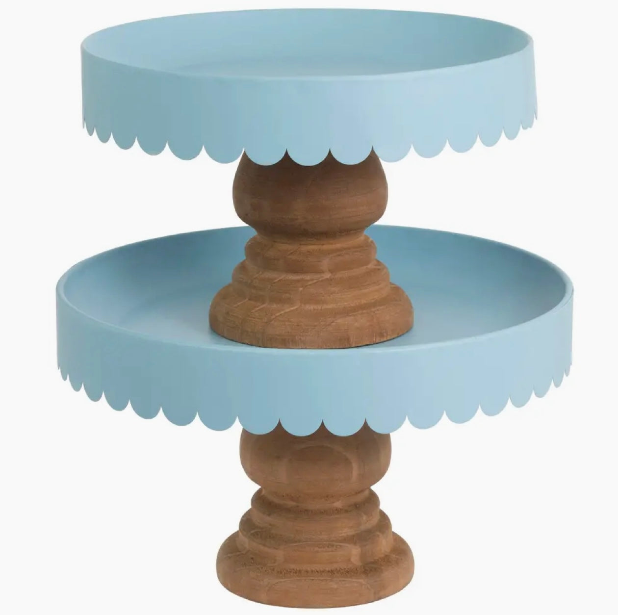 Blue Sky Scallop Decor Metal & Wood Stand - Large